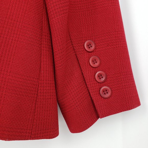 Classic 2-Button Red Lined Blazer Like New 4 Petite - Picture 8 of 11